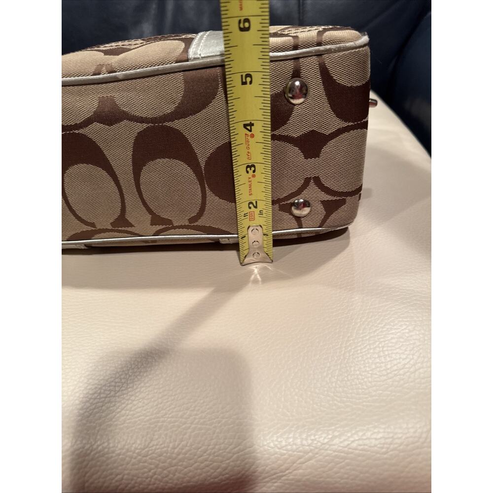 Vintage Coach Gallery East West Tote Bag In The Signature Canvas Leather Trim - Picture 10 of 16